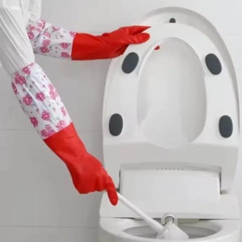 1Pair Lengthen Dishwashing Cleaning Glove Durable Waterproof Cleaning Rubber Long Sleeves