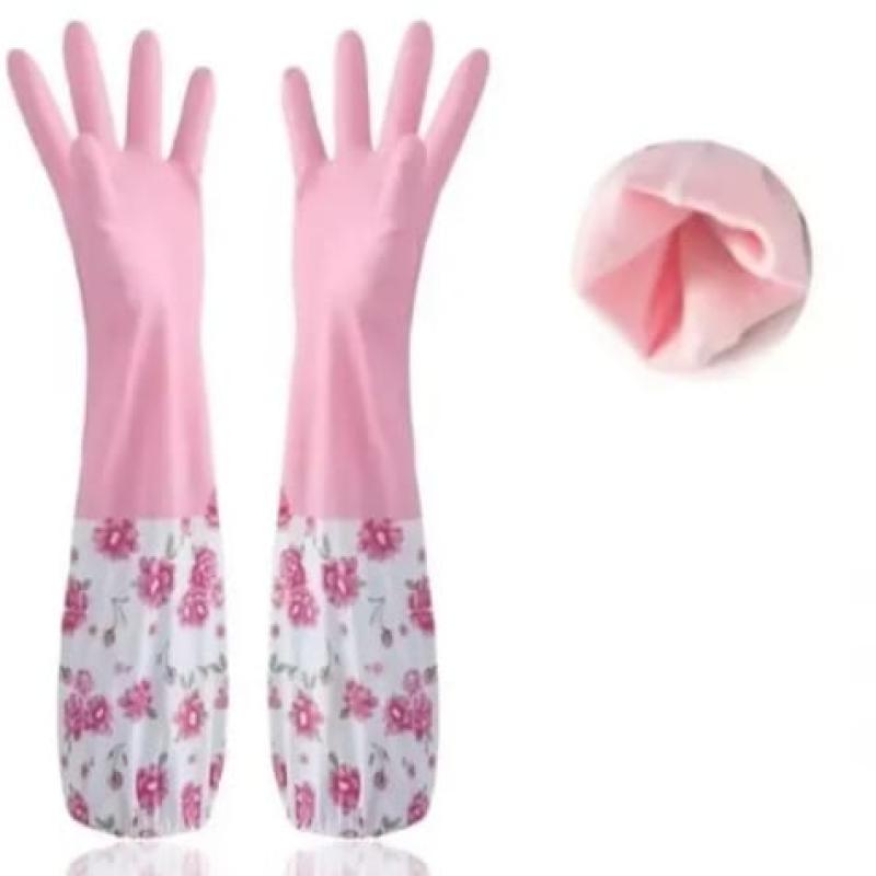 1Pair Lengthen Dishwashing Cleaning Glove Durable Waterproof Cleaning Rubber Long Sleeves