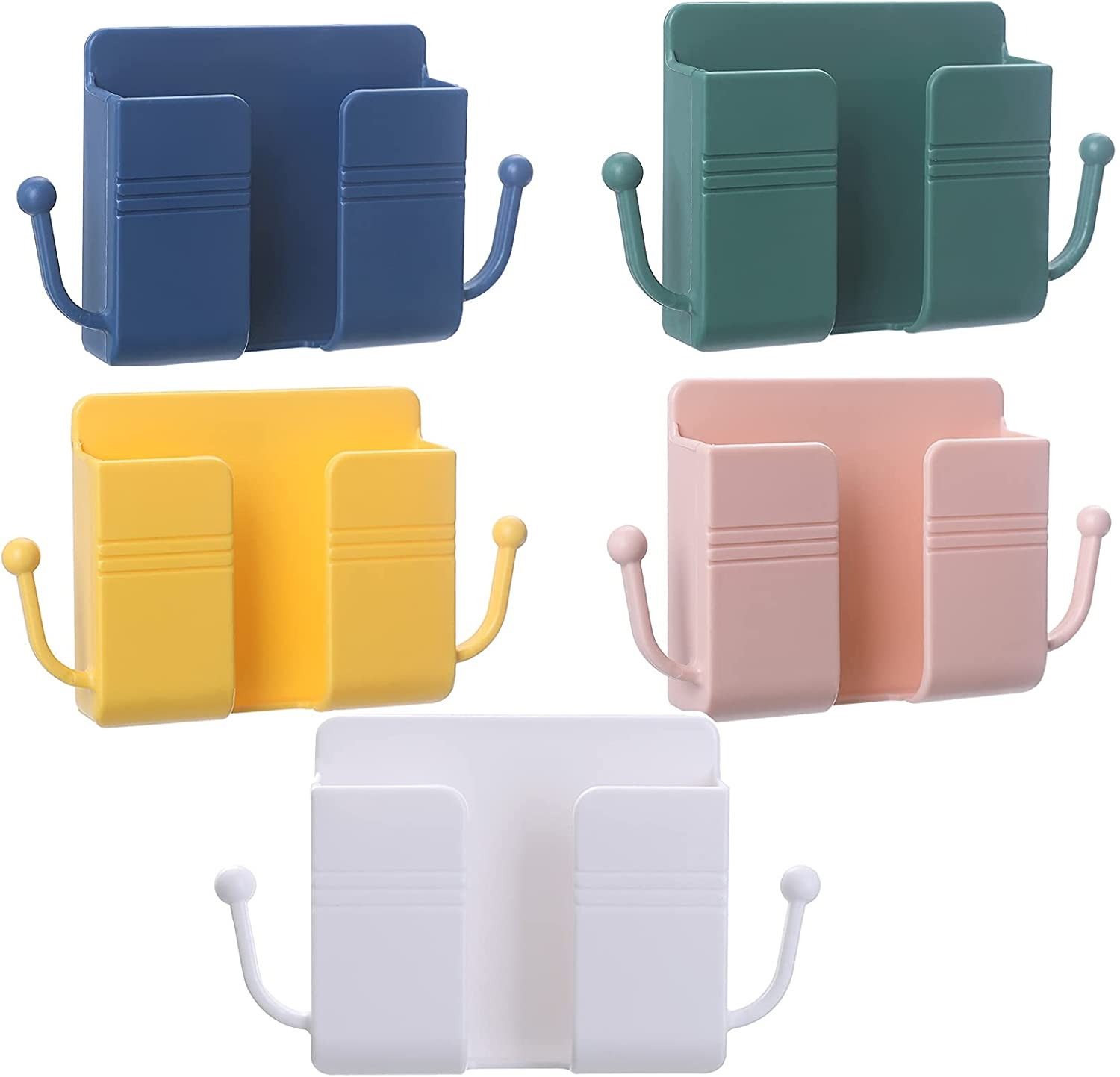 1pcs Wall Mount Phone Holder Self-Adhesive Wall Beside Organizer Storage Box