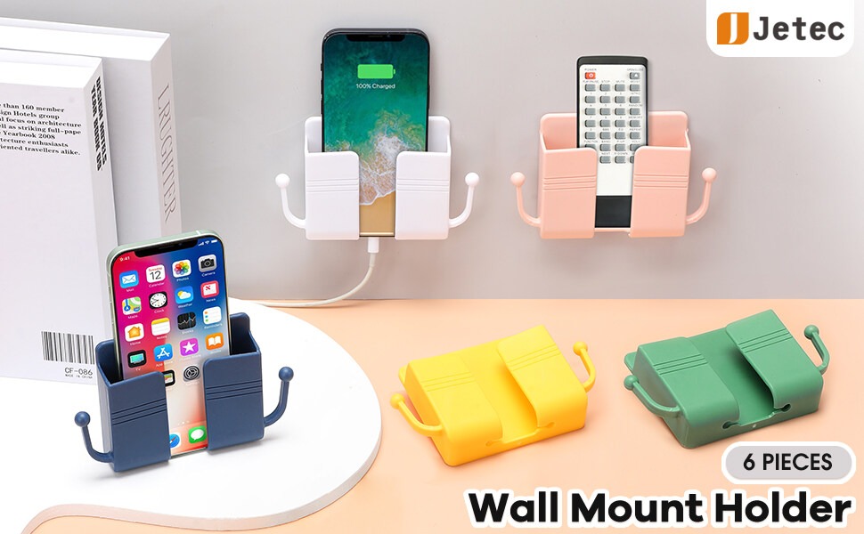 1pcs Wall Mount Phone Holder Self-Adhesive Wall Beside Organizer Storage Box