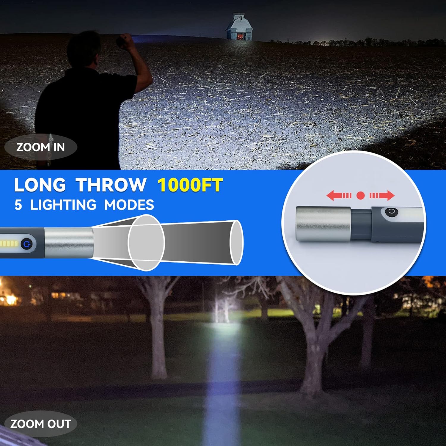 ALLYES 2835 LED Rechargeable Flashlight