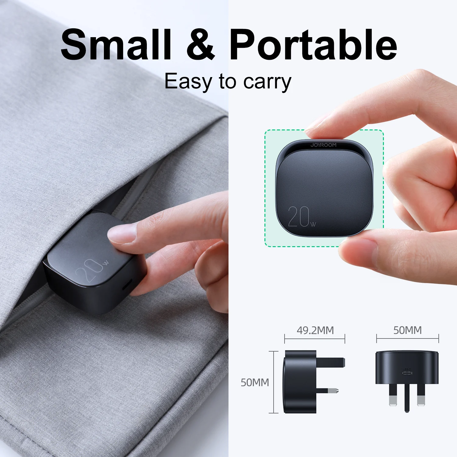 Joyroom L-P210 PD 20W Type-C Fast Charger 3 Pin Plug