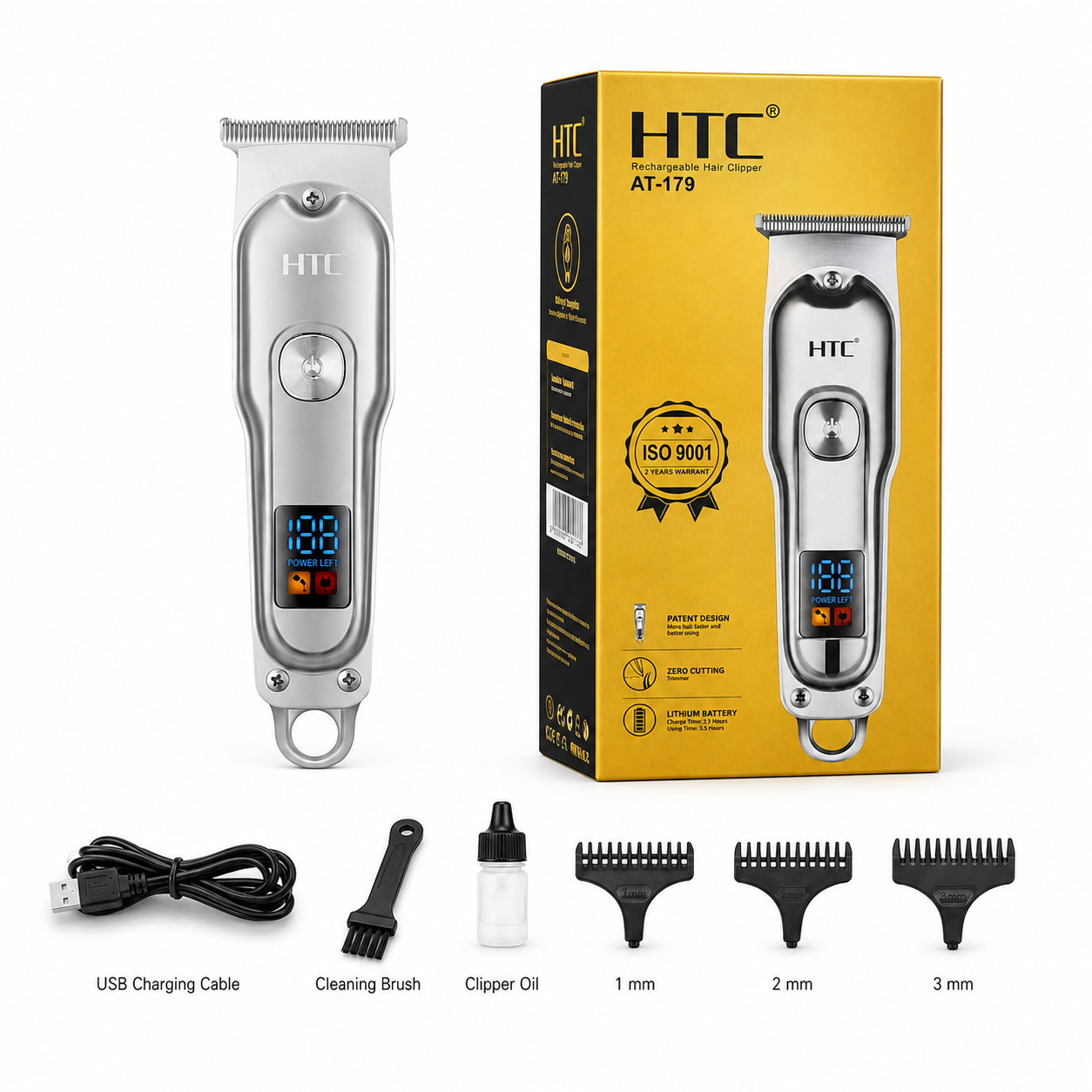 Original HTC AT-179 Rechargeable Hair Clipper & Beard Trimmer for Men